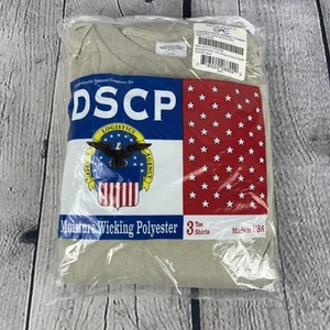 DSCP T-Shirt 3-pack Crew Neck Moisture Wicking Size XL Sand Color Made In USA - Picture 1 of 3