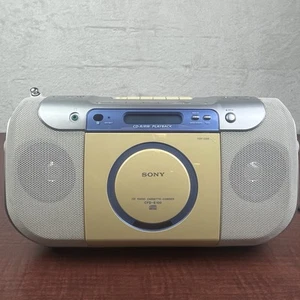 VTG Sony CD Radio & Cassette Recorder Player Stereo Jam Boombox CFD-E100 Tested - Picture 1 of 13