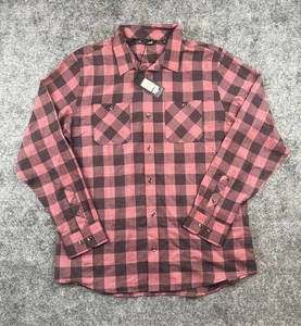 Travis Mathew Men’s Cloud Flannel Red Black Plaid Long Sleeve Shirt Size Large - Picture 1 of 8