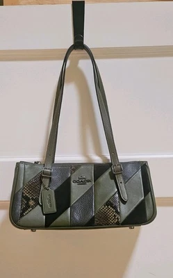Multi Leather Olive/Army Green Shoulder Bag COACH Outlet - Image 1 of 4