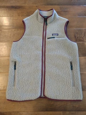 Colete feminino PATAGONIA bege taupe sherpa lã com zíper - tamanho G Grande - Imagem 1 de 4