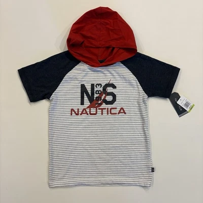 Camiseta de béisbol con capucha Nautica Boys 4T - Camiseta roja, blanca y azul Foto 1 de 4