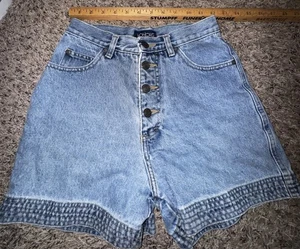 Vintage Honors Women's Denim Jean Shorts 90s High Waist Button Fly Size 4 - Picture 1 of 4