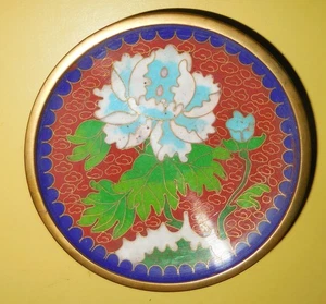 VINTAGE EMAILLE CLOISONNE TELLER RINGHALTER BUNTES DESIGN NR - Bild 1 von 5