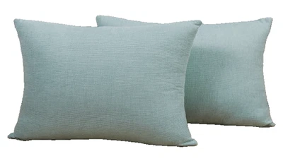 2 Pack of Light Teal Comfy Linen Throw Pillow Covers 16 x 24 inch - Image 1 of 4