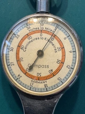 Vintage German Double Sided Opisometer Map Measuring Tool w/ Compass - Image 1 of 4