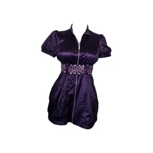Y2k Bebe Zip Up Bubble Dress Large - Picture 1 of 8