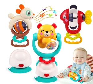 FREE SHIPPING Baby Toys 6-12 Months Suction Cup Rattle Teething Sensory Set 3pc - Picture 1 of 8
