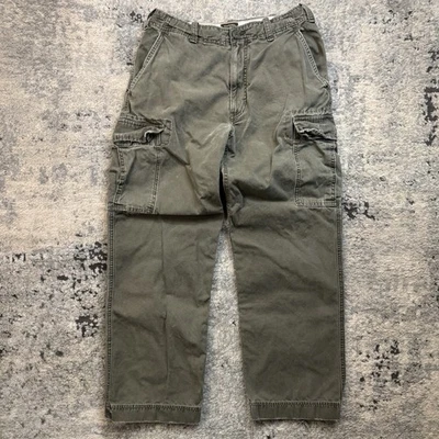 Pantalones cargo vintage años 90 Abercrombie & Fitch para hombre 32 oliva peso pesado Y2K holgados Foto 1 de 4