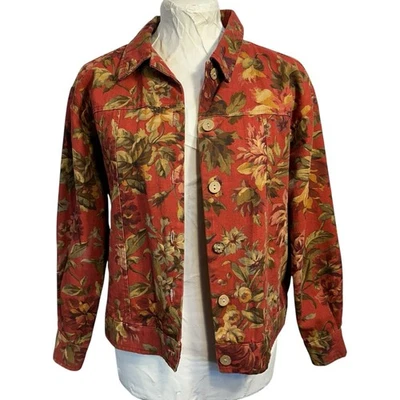 Jaqueta Blazer Tapeçaria Floral Coldwater Creek Vintage Tamanho XS Petite Cottage Western - Imagem 1 de 4