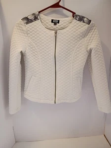 Star Wars Girls Quilted White Zip Front Clone Trooper Jacket Coats Size 14 L  - Picture 1 of 8