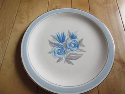 CROOKSVILLE 12" PLATO REDONDO PLATO PARA SERVIR AZUL ROSA GRIS HOJA CHO105 Foto 1 de 3