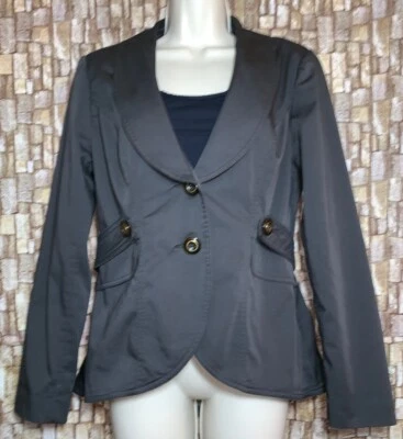 CAbi Blazer High Low 2 Button Gray Charcoal Women’s Sz 6 Long Sleeve Style #769 - Image 1 of 4