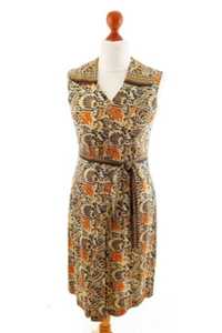 Vestido Vintage Original 70er Fichte Algodón Estilo Rockabella Cinturón 38 - Imagen 1 de 8