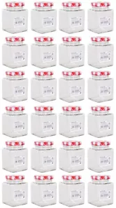 Contenitori da cucina vintage 24 x 120 ml marmellata vetro coperchio rosso - Foto 1 di 3