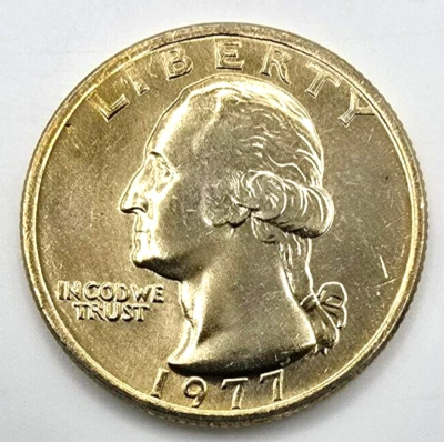 1977 P Washington Quarter Dollar from Mint Cello BU / GEM BU Toned You Grade it! - Image 1 of 4