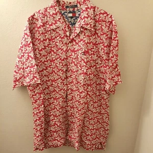 Mens vtg Tommy Hilfiger Floral Print Button Shirt Short Sleeve Hawaiian M - Picture 1 of 4