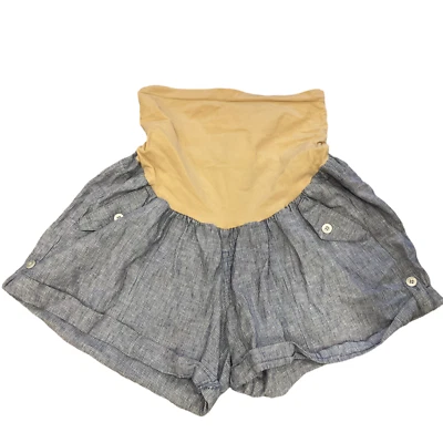 Pantalones Cortos Maternidad Maternidad Azul Blanco Rayas Talla XL NUEVO Puños Foto 1 de 4