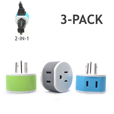 OREI Australia, New Zealand, China Travel Plug Adapter 2 USA Input 3 Pack Type I - Image 1 of 4