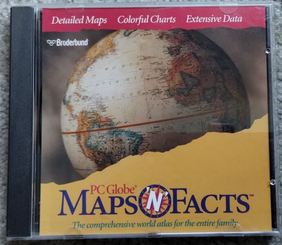 PC Globe Maps N Facts MPC Windows/ Macintosh Broderbund CD-ROM - Image 1 of 1