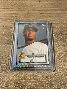 2021 Topps Chrome platinum #52 Monte Harrison Mini-Diamonds #’D /70 - Picture 1 of 2