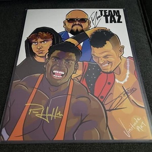 AEW Team Taz 11x14 Originaldruck signiert. Krafthaus Hobbs Ricky Starks und Taz - Bild 1 von 13