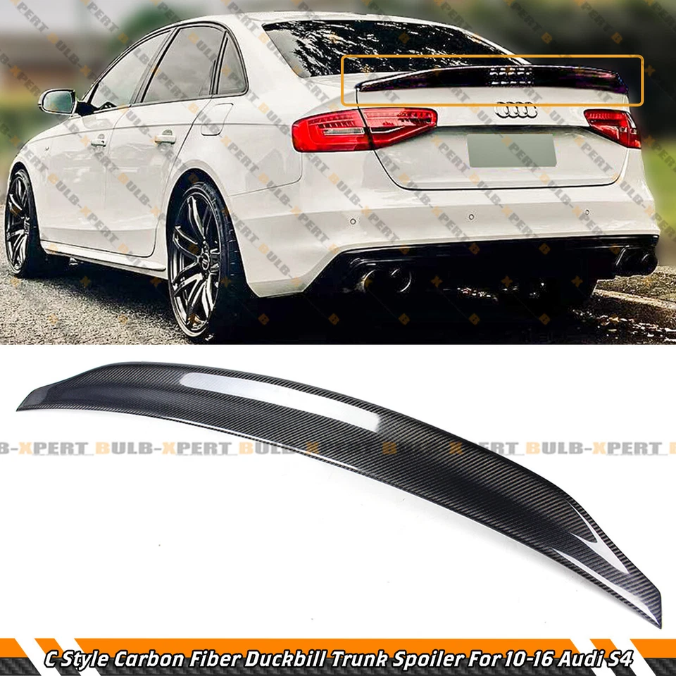 ALERÓN DE MALETERO DE FIBRA DE CARBONO REAL ESTILO GATO HIGHKICK PARA SEDÁN AUDI S4 10-16 Foto 1 de 4