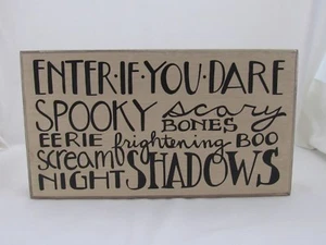 Halloween themed word picture / shadow box sign Collins Spooky boo bones scream - Picture 1 of 4