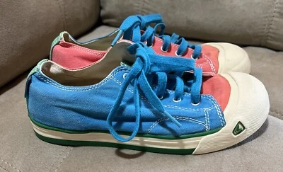 Keen вулканизированные кроссовки обувь Y размер 4 шнурует вверх розовый, синий, зеленый - Изображение 1 из 4