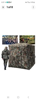 FUNHORUN Hunting Blind with Floor Mat, 360 Degree See Through Ground Blind  - Image 1 of 4