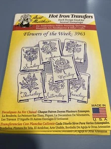 Aunt Marthas 3963- Flowers Of The Week Embroidery Transfer Pattern - Picture 1 of 2