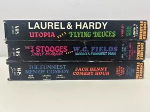 3x Goodtimes Double Feature VHS; 3 Stooges; Laurel & Hardy; Jack Benny - V. GOOD - Picture 1 of 6