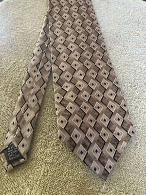 Corbata Louis Roth bronceada geométrica 100 % seda Foto 1 de 4