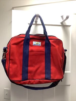 Bolso de hombro/bolso de mano Profesor con dos cremalleras rojo/azul Clipper Craft de colección de los años 80  Foto 1 de 4