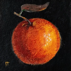 ACEO Orange Original Gemälde Miniatur Küche Kunst 3,5x3,5 Zoll - Bild 1 von 4