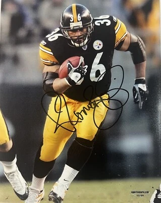Foto autografada 10x8 assinada por Jerome Bettis Pittsburgh Steelers certificado de autenticidade GAA - Imagem 1 de 4