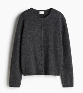 Rich Gray Cardigan Sweater | Crew Neck | Long Sleeves | L | NWT - Picture 1 of 11