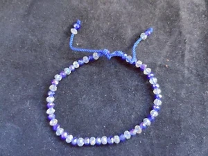 Pulsera ajustable de acorde azul gema facetada cristal púrpura/claro (13326) - Imagen 1 de 4