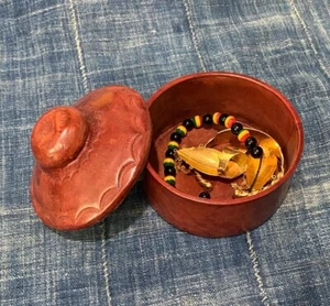 Braune Touareg Leder Schmuckbox/Perfekt für Schmuck und Made in Mali - Bild 1 von 4