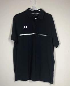 Under Armour Vanish Performance Polo Shirt Mens LG Loose Black Fast Drying Golf - Picture 1 of 10