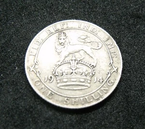 1914 George V Silver One Shilling coin nice EF Example - Picture 1 of 2