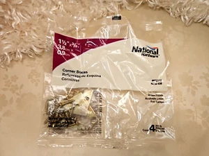 NATIONAL HARDWARE Brass Finish Corner 1 1/2"x3/8" Braces MPB117 NEW! - Picture 1 of 9
