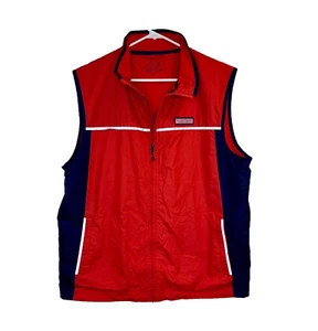 Vineyard Vines Men's LG Red Vest Reflectors Logo Pockets Golf Preppy - Picture 1 of 9