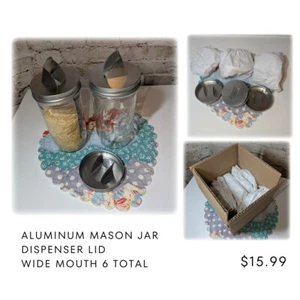 6 Country Farmhouse Large Mason Jar Dispenser Lid Sugar, Grains, Treats, New - Picture 1 of 8
