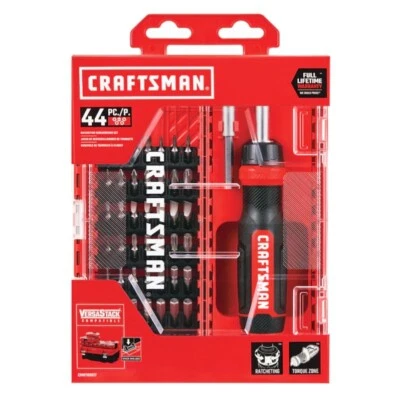 CRAFTSMAN RATCHETING SCREWDRIVER, 44PC (CMHT68017), Red, New - Image 1 of 3