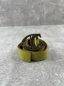 Vintage Y2K Just Cavalli Yellow Leather Logo Buckle Belt Made in Italy - Picture 1 of 8