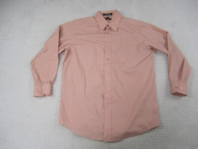 Camisa Polo Club Beverly Hills Para Hombres 16 32/33 Naranja Con Botones Manga Larga Casu Foto 1 de 4