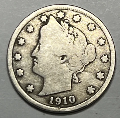 1910 Liberty Head " V " Nickel Philadelphia Mint USA Type Coin -Actual Photos A8 Cover