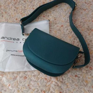 ANDREA CARDONE Shoulder Bag Women Green Plain Genuine Leather Crossbody Bag - Picture 1 of 5