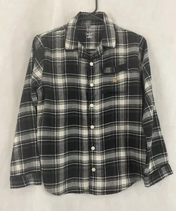 Gap Kids Boy Flannel Pajama Top Size 10 Color Black/White - Picture 1 of 7